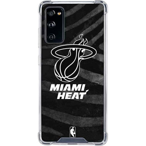 NBA Miami Heat Black Animal Print Galaxy S20 FE Clear Case